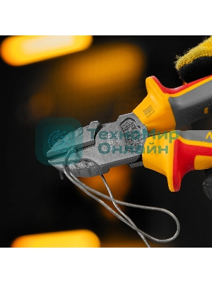 Бокорезы Denzel диэлектрические рукоятки, до 1000 В, трехкомпонентные рукоятки, 180 мм