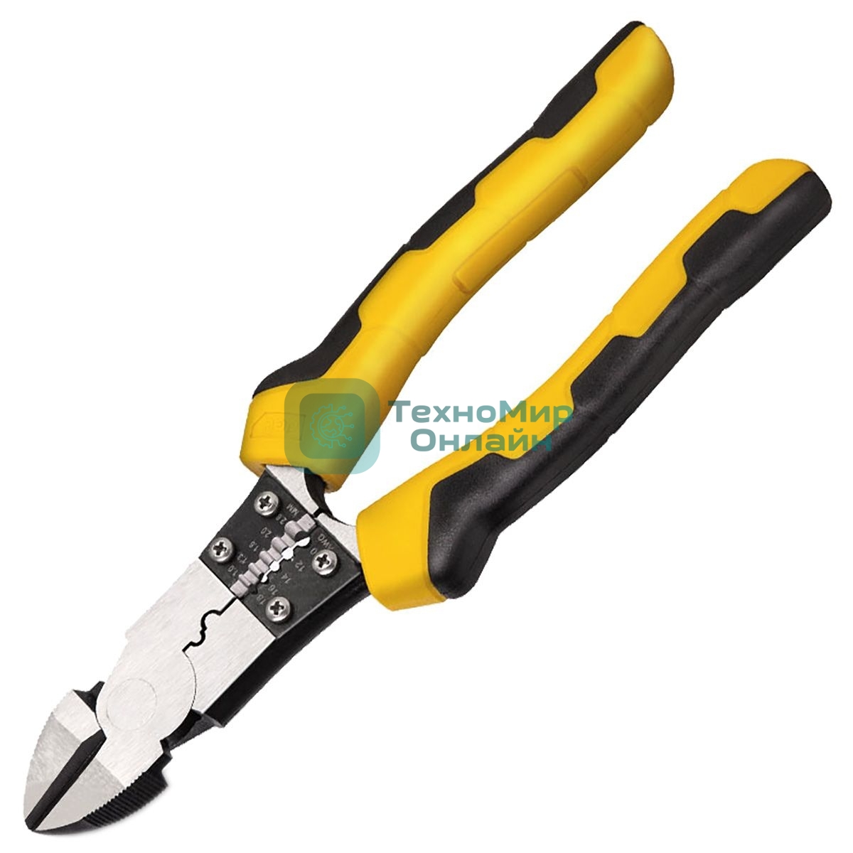 Диагональные бокорезы многофункциональные Deli DL102008 200мм, (резка/зачистка/обжим), сталь Cr-V, двухкомпонентная рукоять