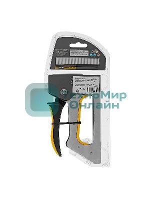 Степлер металлический Denzel скобы в комплекте, 2К рукоятка, тип 53, 6-10 мм