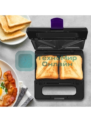 Вафельница Kitfort КТ-3611 800Вт черный/фиолетовый