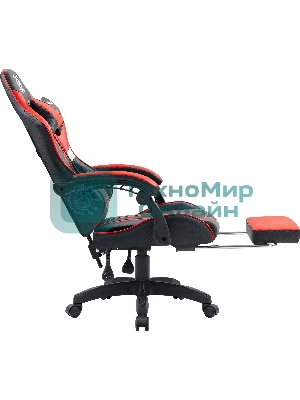 Кресло Defender Colran черный, экокожа, 120 кг, подставка для ног, механизм качания