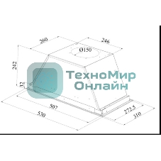 Встраиваемая вытяжка Hotpoint HPAE 52FLB X, управление сенсорное, Серебристый