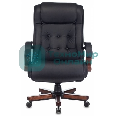 Кресло Бюрократ T-9926WALNUT черный, кожа