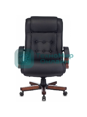 Кресло Бюрократ T-9926WALNUT черный, кожа