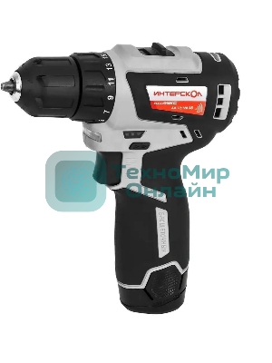 Дрель-шуруповерт ИНТЕРСКОЛ ДА-10/12В 38, 12 В, 3 Ач, 38 Нм, бесщеточный