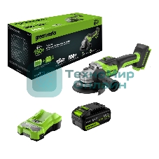Углошлифовальная машина Greenworks GD24AG 10500об/мин рез.шпин.:M14 d=125мм (3200207CUG)