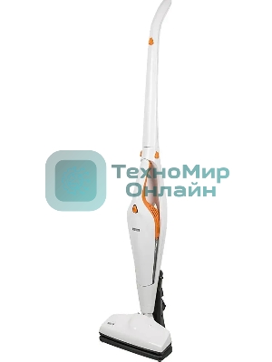 Пылесос вертикальный/ручной Mystery MVC-1118 белый/оранжевый, питание от аккумулятора, 300 Вт, уборка сухая, пылесборник 0.5 л, работа от АКБ max 30 мин