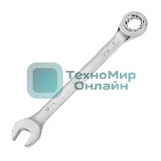 Ключ комбинированный трещоточный Denzel 18 мм, CrV, матовый хром