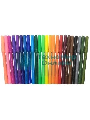 Фломастеры Silwerhof Eco 7.5мм 125мм, вентилируемый колпачок, 24 цвета, пакет с европодвесом