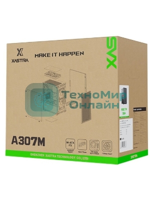 Компьютерный корпус XASTRA A307M 3BK Black mATX/Mesh/tempered glass/3x120мм PWM FC black fans/A307M-3FC12BK