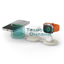 Переносное зарядное устройство Satechi Qi2 OntheGo 3-in-1 Wireless Charger, песочный