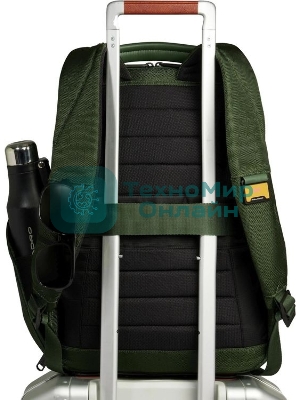 Рюкзак мужской Piquadro Lyss CA6928S143BM/VE зеленый тимьяновый полиэстер/натур.кожа