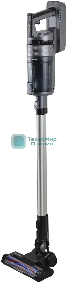 Пылесос вертикальный Coolfort CF-3000 серый, питание от аккумулятора, 135 Вт, уборка сухая, пылесборник 0.5 л, работа от АКБ max 35 мин.