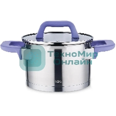 Кастрюля Lara LR02-254 Лаванда 5 л, 22 см, с крышкой, нержавеющая сталь