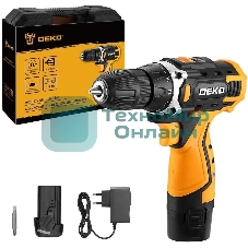 Дрель-шуруповерт Deko DKCD12V, 12 В, 1,5 Ач, 32 Нм, щеточный