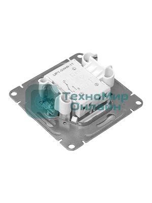 Механизм выключателя EKF UP1-SWW-11 одноклавишный, проходной, белый Эпика