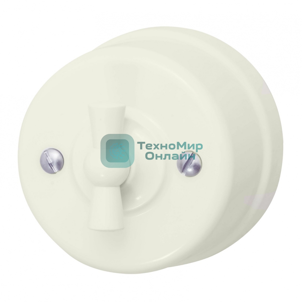 Выключатель поворотный Bironi B1-202-211 2-кл. ОП Лизетта 10А IP20 ретро 4 полож. ABS-пластик слоновая кость