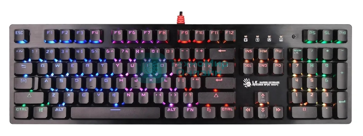 Клавиатура Bloody B810R проводная, USB Type-A, чёрный