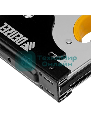 Степлер Denzel металл., скобы в комплекте, плавная регулировка удара, 2К рукоятка, тип 53, 4-14 мм