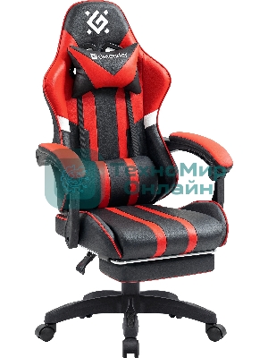 Кресло Defender Colran черный, экокожа, 120 кг, подставка для ног, механизм качания