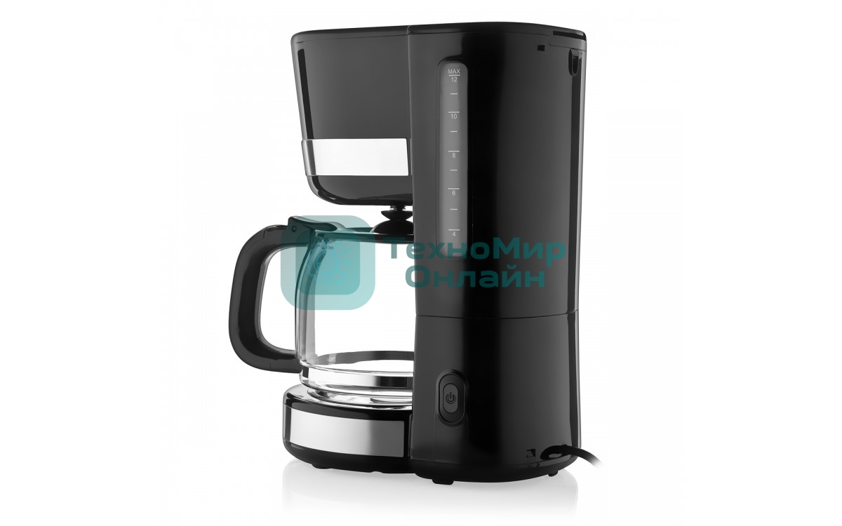 Кофеварка капельная BRAYER BR1120 черный, исп. кофе - молотый, 1.5 л, 1000 Вт.