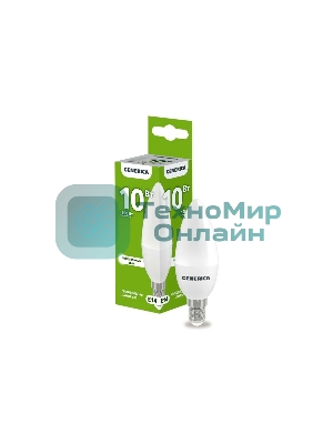 Лампа светодиодная GENERICA LL-C35-10-230-40-E14-G C35 10 Вт свеча 4000К E14 230В