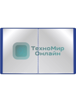 Папка с 60 прозрачными вкладками Silwerhof Eco A4, пластик, 0.7мм, синий