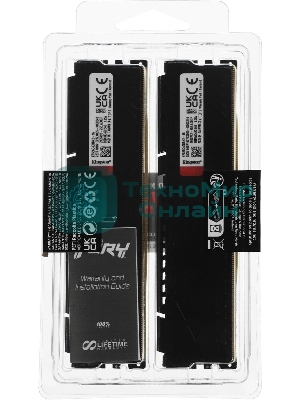 Оперативная память Kingston Fury Beast, DDR5, 16GB (2x8GB), 5600MHz, CL40, DIMM, с радиаторами, черный