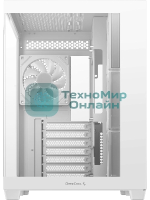 Компьютерный корпус Deepcool CG530 4F WH без БП, боковое окно (панорама), 3x120мм ARGB Reverce вентилятора на боковой стенке, 1x120мм ARGB вентилятор сзади, белый, ATX