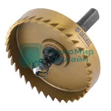 Коронка по металлу Denzel HSS, 63 мм, нитридтитановое покрытие