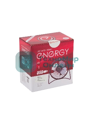 Вентилятор Energy EN-0606M USB чёрный, настольный, 2,5 Вт, 1 скорость, 8 см, металлический