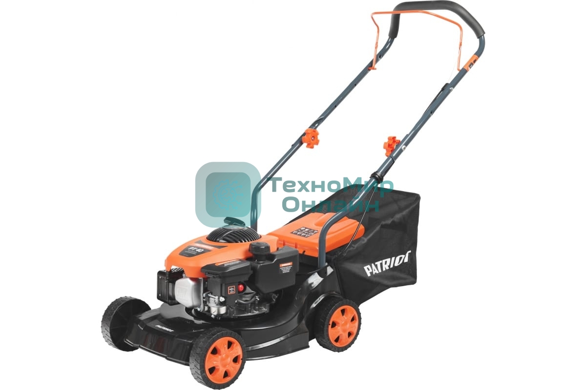 Газонокосилка бензиновая PATRIOT PT 40, 130сс, 3,5 л.с., 40 см, 35л. трав., пластик. дека,