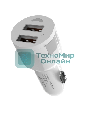 Автомобильное зарядное устройство Maxvi CCM-212 Plus T белый 2.1A