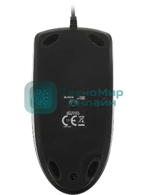 Мышь проводная A4Tech OP-530NU черный, 1200 dpi, USB, кнопки - 3