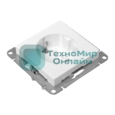 Механизм розетки EKF UP1-SOW-111 16А, с заземлением, со шторками, белый Эпика
