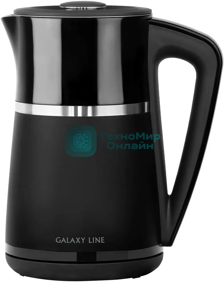 Чайник электрический Galaxy Line GL 0338 черный, пластик, 2200 Вт, 1.7 л