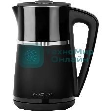 Чайник электрический Galaxy Line GL 0338 черный, пластик, 2200 Вт, 1.7 л