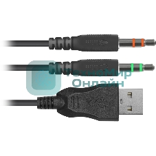 Гарнитура Defender Dexter RG чёрный, проводная, USB / 2 x mini jack 3.5 мм, подсветка