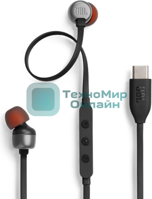 Проводные наушники JBL Tune 310C черный, внутриканальные, USB Type-C