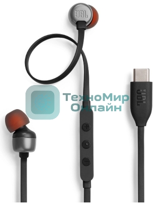 Проводные наушники JBL Tune 310C черный, внутриканальные, USB Type-C