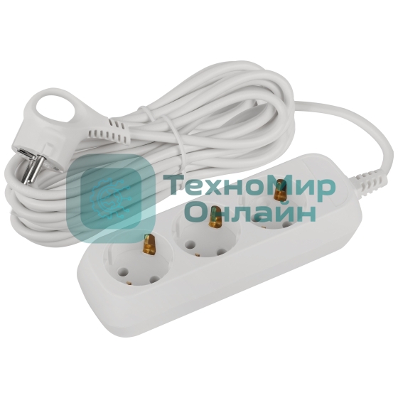 Удлинитель электрический ЭРА UDL-16-370-E Greenline 3 розетки с заземлением 7м ПВС 3x1мм2