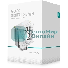 Устройство охлаждения(кулер) Deepcool AK400 Digital SE Wh ARGb Soc-AM5/AM4/1200/1700/1851 белый 4-pin 19-28dB Al+Cu LCD 220W 812gr Ret (R-AK400-WHADMN-GJD)