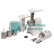 Мясорубка электрическая ЛЕПСЕ Гамма-7-01-02 белый, 700 Вт, 0.6 кг/мин, защита от перегрузки, насадки - 5