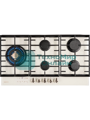 Газовая варочная панель HIBERG VM 9155 Y, бежевый
