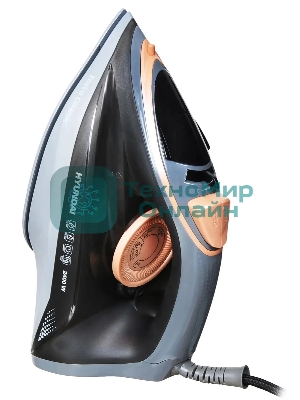 Утюг Hyundai H-SI01671 голубой, 2400 Вт, 20 г/мин, 160 г/мин, 250 мл