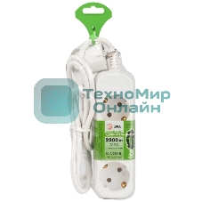 Удлинитель электрический ЭРА UDL-10-315-E Greenline 3 розетки с заземлением 1,5м ПВС 3x0.75мм2