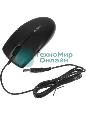 Мышь проводная A4Tech OP-530NU черный, 1200 dpi, USB, кнопки - 3