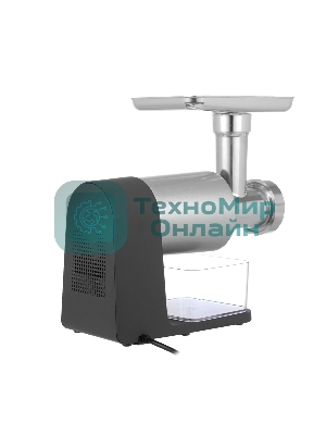 Мясорубка электрическая Centek CT-1607 серый, 3000 Вт, 3.0 кг/мин, реверс, металлический лоток, насадки - 5