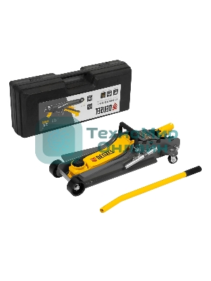 Домкрат гидравлический подкатной с фиксатором Denzel 2,5 т,85-385 мм, в пласт. кейсе