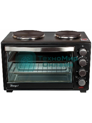 Мини-печь Великие реки Днепр-1, черный, 3200 Вт, 30 л, 2 конфорки